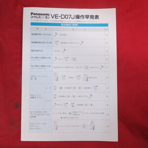 /ot●Panasonic コードレスるすホン　VE-D07J操作早見表