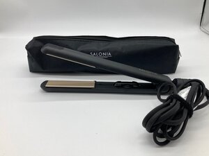 キングラム[41] 美品 SALONIA サロニア SL-004SGO 24mm 耐熱ポーチ付 ヘアーアイロン ストレートアイロン ブラック ケース付き 9382