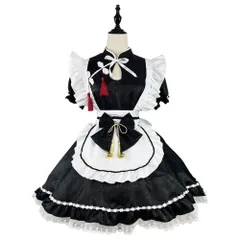 L_半袖セット [RPFLQ] メイド服 コスプレ ハロウィン 仮装 ロリータ ロリ 蝶結ぶ 胸空き コスチューム レディース エプロン 衣装 長袖 半袖 フリル 可愛い 萌え 撮影 学園祭 イベント 活動 ヘアバンド ニーハイソックス付き (半袖セット, L