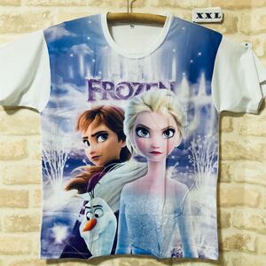 アナと雪の女王　フローズン　パープル Tシャツ　XXLサイズ　海外製　アナ　エルサ オラフ