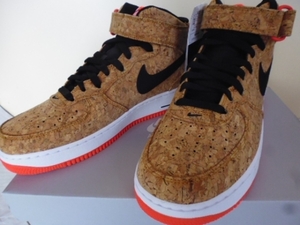 新品 エアフォース1 コルク 27cm NIKE AIR FORCE1 MID CORK US9 未使用 デッドストック 黒タグ付 本物 ナイキ