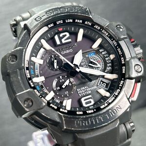 美品 CASIO カシオ G-SHOCK ジーショック SKY COCKPIT スカイコックピット GPW-1000-1AJF 腕時計 電波ソーラー ブラック アナログ 多機能