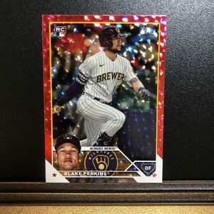 199枚限定 Blake Perkins 2023 Topps Update #US242 Red Foil /199 Rookie RC Brewers