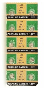 ◆送料無料　ボタン電池 １０個 ＬＲ４１(192， RW87， V3GA， L736， GP192， G3A)／1.55V 