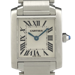 カルティエ CARTIER タンクフランセーズ SM W51008Q3 腕時計 SS クォーツ アイボリー レディース 【中古】