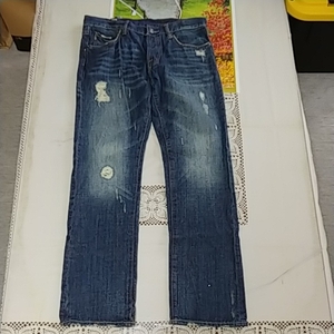 Abercrombie&Fitch アバクロ ダメージリペア デニムパンツ W30L30 MOD: REMSEN low rise slim straight 