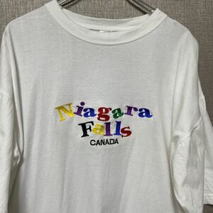 90s USA ビンテージ ヴィンテージ Tシャツ tee アメリカ 古着 オールド ナイアガラ 滝 ロゴ 刺繍 art アート ストリート アメカジ バンド