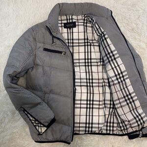 【未使用級/希少L!!】バーバリーブラックレーベル ダウンジャケット ギンガムチェック BURBERRY BLACK LABEL アウター ブルゾン メガノバ