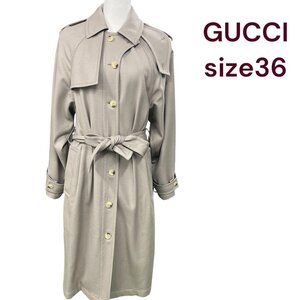 美品　GUCCI 上質ウール　シンプル　トレンチ　コート　36　M4I700