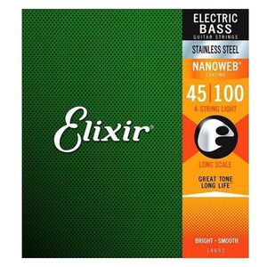 【エレキベース弦】Elixir ベース弦 14652 NANOWEB LONG SCALE LIGHT 45-100 STAINLESS