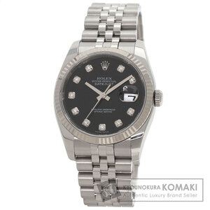 ROLEX ロレックス 116234G デイトジャスト 10P ダイヤモンド 腕時計 ステンレススチール SS K18WG メンズ 中古