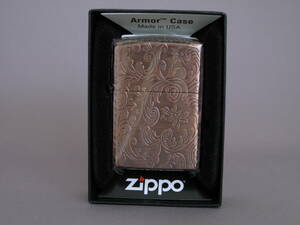 ZIPPO アーマー５面アラベスク リューター加工 銅古美　新品、未使用　5AR-CP