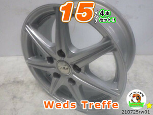 [中古ホイール4本セット]Weds(ウェッズ)Treffer[15X6J+53/114.3/5H]VOXY,ノア,ステップワゴン,プレマシー,SX4Sクロス,アクセラ,フリード