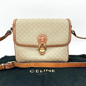 セリーヌ CELINE ショルダーバッグ マカダム ベージュ ライトブラウン 7-17941