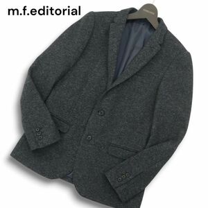 m.f.editorial タカキュー 秋冬 ウール★ ニット アンコン テーラード ジャケット Sz.S　メンズ ネイビー ビジカジ　A4T12254_B#N