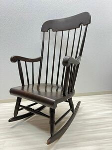1円スタート ロッキングチェア ヴィンテージ レトロモダン 木製 椅子 イス インテリア アンティーク 家具 揺り椅子 