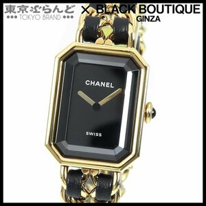 101716707 シャネル CHANEL プルミエール M オリジナル エディション Ｈ6951 ブラック SS レザー 箱・保証書付 腕時計 レディース クォーツ