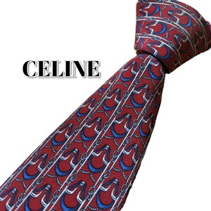 ★CELINE★　セリーヌ　レッド系　総柄