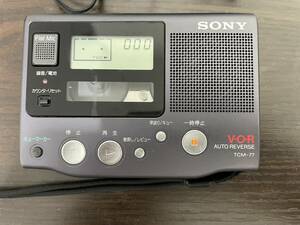  SONY ソニー カセットレコーダー TCM-77 カセットコーダー V・O・R AUTO REVERSE オーディオ機器 通電確認済　元箱、説明書あり ジャンク