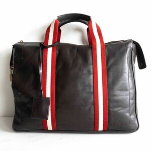 【美品】BALLY 【レザー ブリーフケース】ブラウン ビジネスバッグ トレインスポッティング バリー 2411361