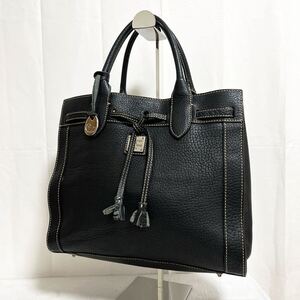 和371★ DOONEY&BOURKE ドゥーニー&バーク レザー トートバッグ 肩掛けバッグ ブラック レディース