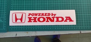 ホンダステッカー　POWDER by HONDA 透明に赤プリント