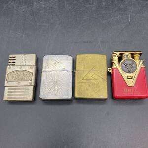 irAA【注目】ジャンクライター まとめて4個セット Zippo BRADFORD.PA US ARMY BULL WIND PROOR SYSTEM