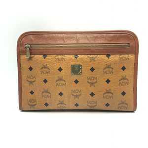 【中古】MCM クラッチバッグ レザー ブラウン　エムシーエム[240017654271]