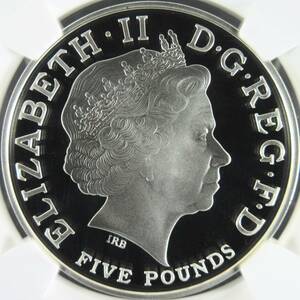 2013 イギリス 5ポンド 銀貨 戴冠60周年 クイーンズコロネーション 第四肖像画 NGC PF70UC 初期200枚 最高鑑定 モダンコイン アンティーク