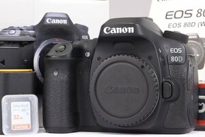 【 美品 | 動作保証 】 Canon EOS 80D ボディ 【 SDカード 32GB 130MB/s V10 追加付属 】