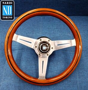 NARDI ナルディ ステアリング クラシック ウッド Φ33cm ホーンボタン 現状品 ハンドル [須賀川店]