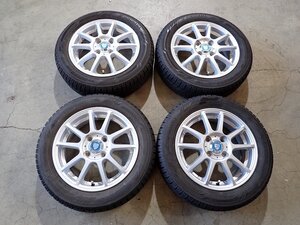 YS15084【送料無料155/65R14】NーBOX タント スペーシア サクラ等に 中古スタッドレス ★14×4.5J 100/4H ET43★1円スタート