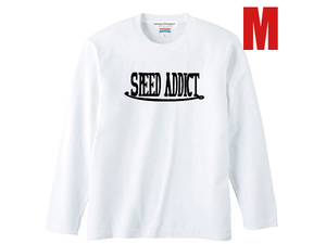 SPEED ADDICT KUSTOM LOGO L/S T-shirt WHITE M/サイドバルブナックルヘッドパンヘッドショベルヘッドスポースターエボビッグツインカムusa