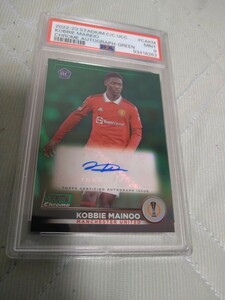 2022-23 TOPPS STADIUM CLUB CHROME UEFA CLUB COMPETITIONS CHROME AUTOGRAPHS CAKM KOBBIE MAINOO GREEN 98/99 99枚限定 PSA9