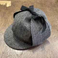 ファブシック　ディアストーカー　ヘリンボーン　グレー　　　DEERSTALKER　レトロ　シャーロックホームズ　イギリス　ハンチング