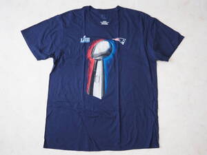 ☆送料無料☆ Fanatics USA直輸入 古着 半袖 NFL 第53回 スーパーボウル ニューイングランド・ペイトリオッツ Tシャツ メンズ XL ネイビー