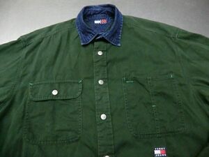 NS88 美品★TOMMY JEANS トミージーンズ TOMMY HILFIGER 長袖 シャツ 大きいサイズ