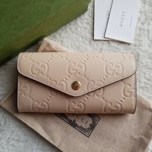 新品 GUCCI グッチ GG レザー コンチネンタル ウォレット 長財布 ライトベージュ 772791 AAC1Q 5701 日本未入荷カラー 入手困難