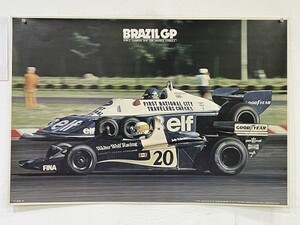 P04-04 / 【 未使用 】1977年F1 ブラジルGP ティレル P34 vs ウォルター・ウルフ・レーシング　ポスター　約92㎝×62㎝　レア品