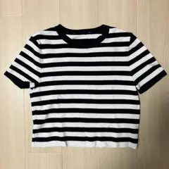 ZARAザラクロップストライプニットTシャツ