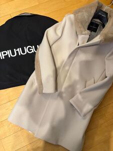 1piu1uguale3 ムートン切り替えラップコート　MOUTON COMBIWRAP COAT　サイズ3 美品