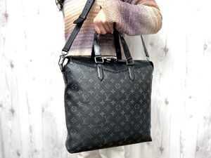 極美品 LOUIS VUITTON ルイヴィトン モノグラムエクリプス ブリーフケース エクスプローラー バッグ M40567 黒 A4可 2WAY メンズ 79111Y