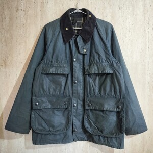 80s Barbour bedale　c36　1985 ターコイズ　ネイビー　バブアー　ビデイル　2クラウン　2クレスト 　4ポケット