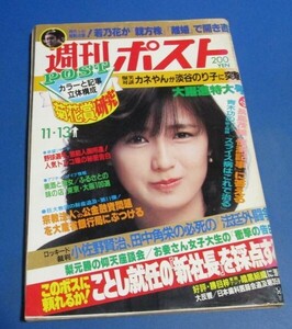 オ55)週刊ポスト1981年11/13　藤谷美和子表紙/遠野友里ユニチカマスコットガール、星野悦子、トップレス相撲ふんどし、若乃花が離婚問題で