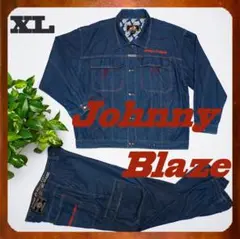 Johnny Blaze デニムセットアップ XL 90s 00s 刺繍 y2k