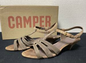 箱付★ CAMPER★カンペール★サンダル★グレージュ★グレー★ベージュ★38★24cm相当★スペイン購入