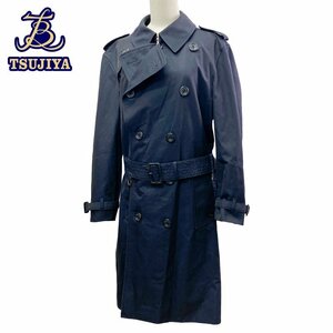 Aquascutum アクアスキュータム　トレンチコート　チェック柄裏地　メンズ　ブラック　サイズ42　中古AB【辻屋質店A2605】