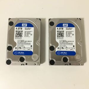 ★動作確認済★Western Digital WD Blue ウェスタンデジタル 3.5インチ ハードディスク 4TB HDD WD40EZRZ SATA 2台セット 使用2000時間程度