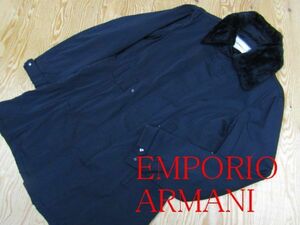 ★エンポリオアルマーニ EMPORIO ARMANI★メンズ 裏キルティング スタンドカラーコート ファー襟付き★R51231005B