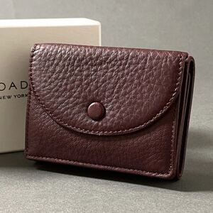 f28-9 《未使用保管品》 OAD NEW YORK オーエーディー ニューヨーク Leather Mini Wallet レザーミニウォレット バーガンディ レザー